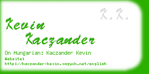 kevin kaczander business card